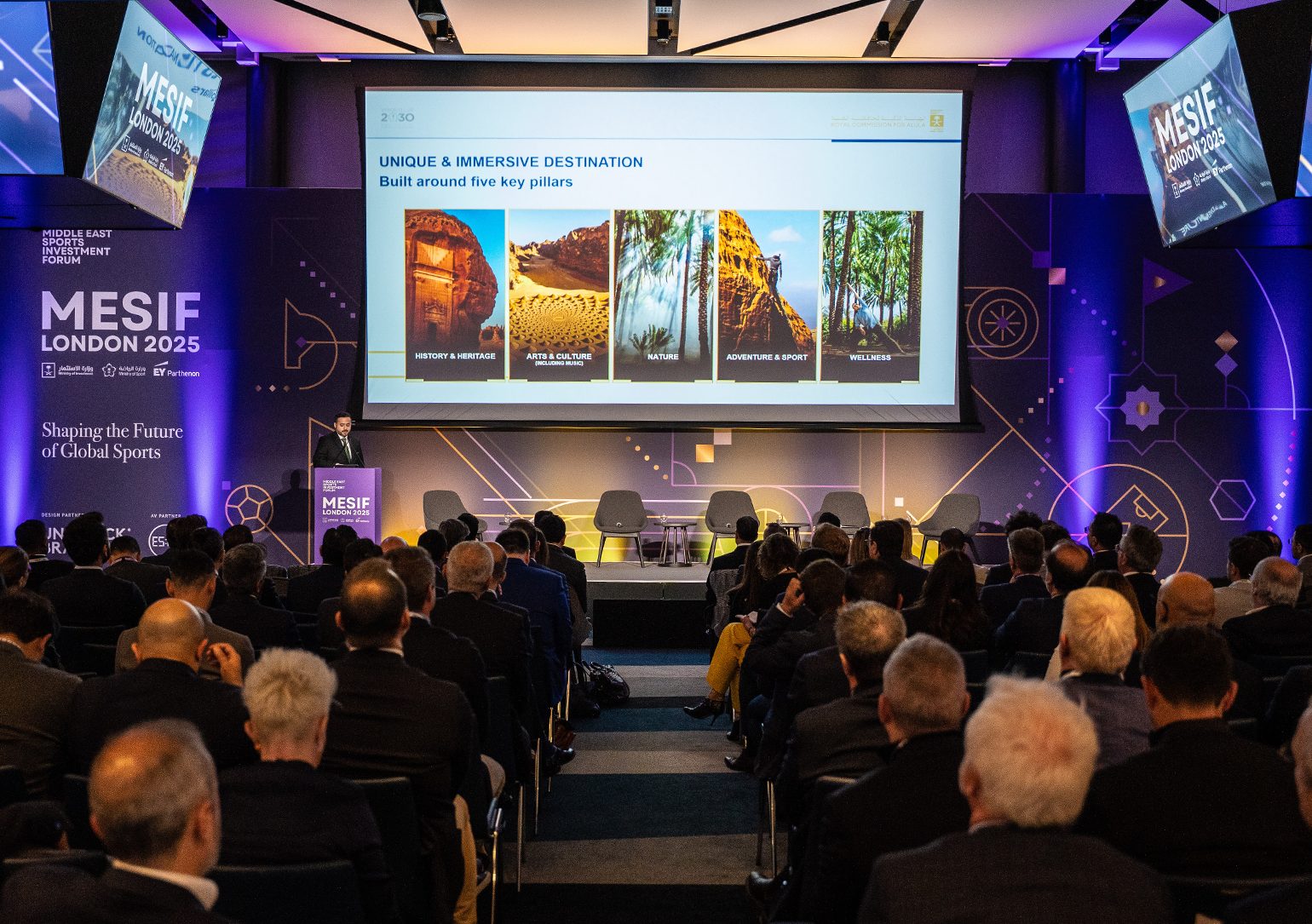 A full audience at the Middle East Sports Investment Forum London 2025 main stage.