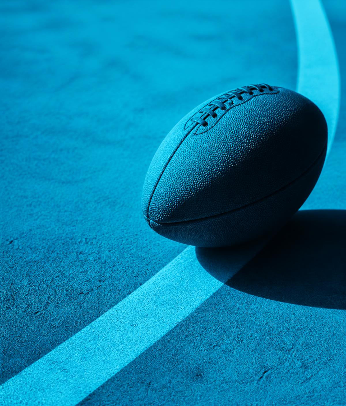 Ball resting on a painted court line